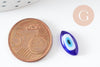 Cabochon marquise verre bleu mauvais oeil 14x7mm, x10 (G1963)