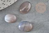 Cabochon ovale agate grise naturelle 11x16mm, x1 (G2293)
