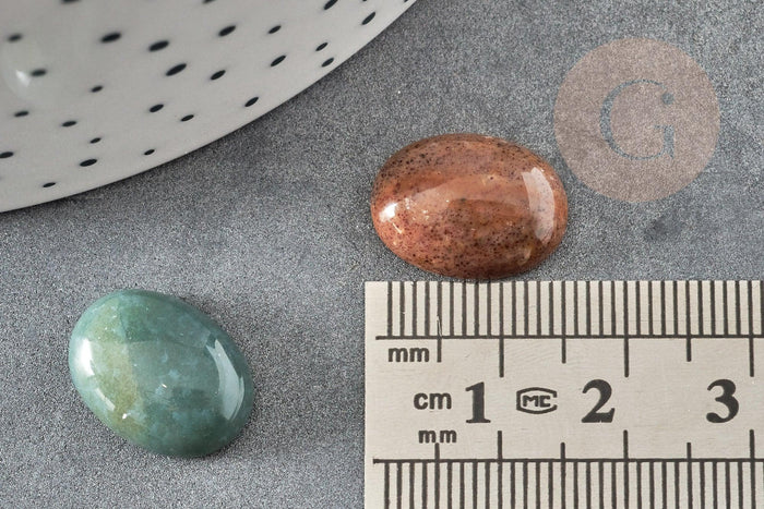 Cabochon ovale agate indienne naturelle 16x12mm, x1 (G1980)