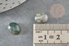 Cabochon ovale agate mousse verte naturelle,10x8mm, x1 (G1865)