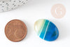 Cabochon ovale agate naturel bleue 18x25mm, x1 (G5063)