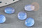 Cabochon ovale agate naturelle bleue 10x8mm, x1 (G1669)