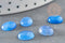 Cabochon ovale agate naturelle bleue 10x8mm,x1 (G1924)