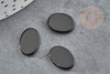 Cabochon ovale agate naturelle noire 10x14mm, x1 (G2026)