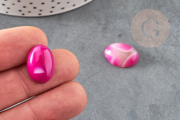 Cabochon ovale agate naturelle rose 18x13mm, x1 G8661