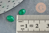 Cabochon ovale agate naturelle verte 5x7mm, x1 (G2699)