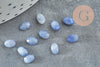 Cabochon ovale aventurine bleue naturelle à facettes 6x4mm, x1 (G8648)