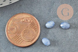Cabochon ovale aventurine bleue naturelle à facettes 6x4mm, x1 (G8648)