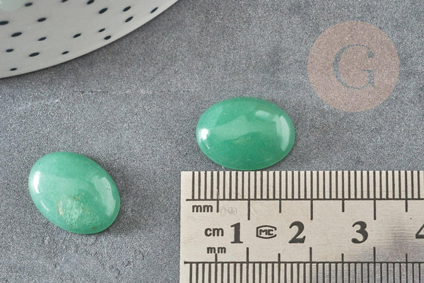 Cabochon ovale aventurine verte naturelle 16 x12mm, x1 (G4002)