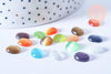 Cabochon ovale dôme verre oeil de chat multicolore 8x10mm, x10 (G8702)