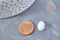 Cabochon ovale howlite blanche naturelle 14 x10mm, x1 (G8691)
