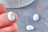 Cabochon ovale howlite blanche naturelle 14 x10mm, x1 (G8691)