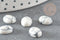 Cabochon ovale howlite blanche naturelle 8 x10mm, x1 (G2108)
