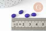 Cabochon ovale jade naturel bleu roi 8x6mm, x1 (G10122)