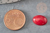 Cabochon ovale jade naturel rouge 10x14mm, x1 (G2694)