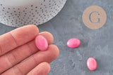 Natural pink tinted jade oval cabochon 18 x13mm, x1 (G2079)