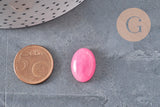 Natural pink tinted jade oval cabochon 18 x13mm, x1 (G2079)