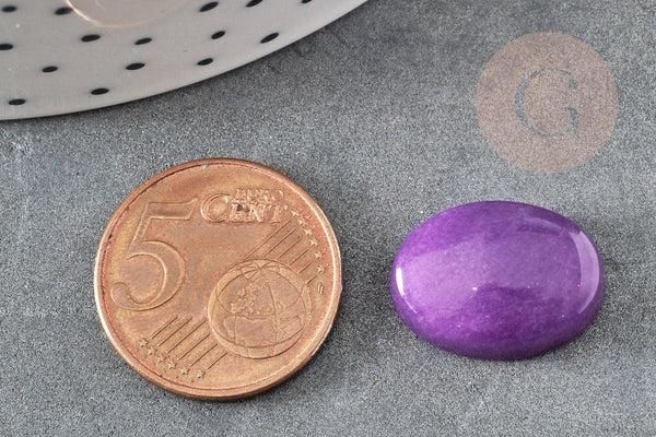 Cabochon ovale jade naturel viole 18x13mm, x1 (G2262)