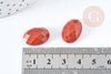 Cabochon ovale jaspe rouge à facettes 18x13mm, x1 (G8602)