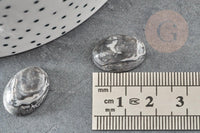 Cabochon ovale jaspe zebra naturel 13x18mm, x1 (G5050)