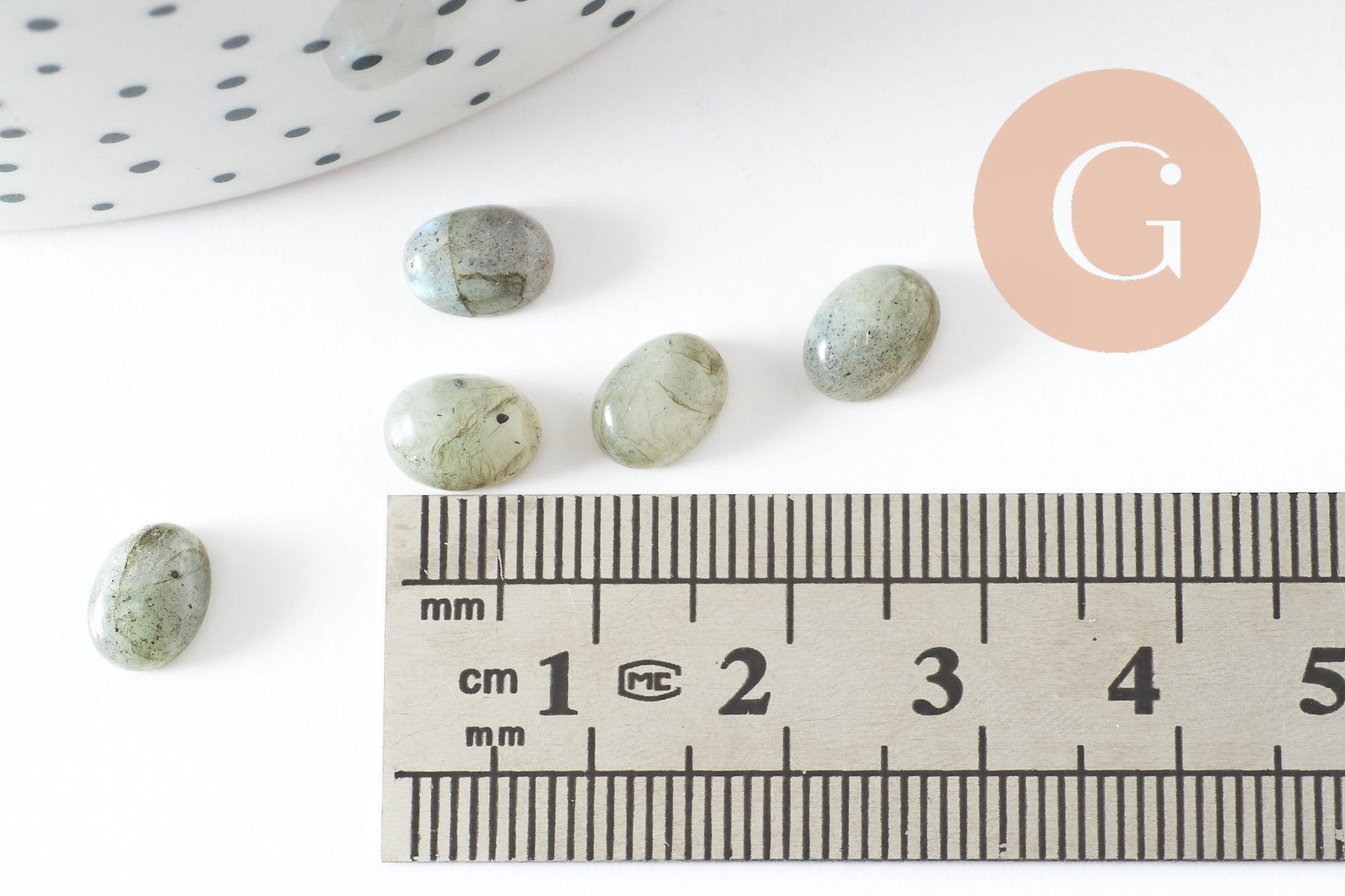 Cabochon ovale labradorite naturelle 8x6mm, création bijoux pierre naturelle, x1 (G10176)
