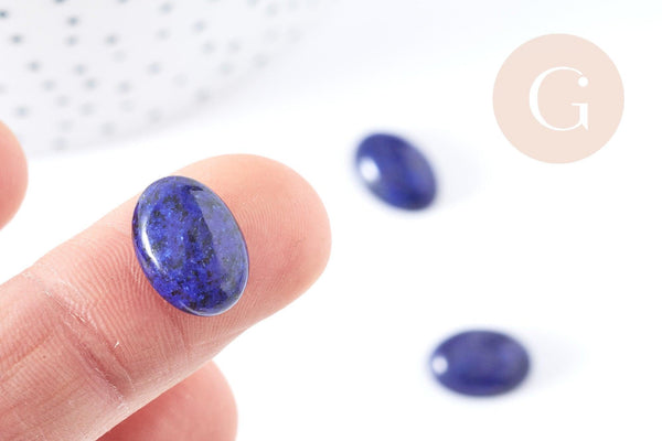 Cabochon ovale lapis lazuli naturel 14x10mm, x1 (G8671)