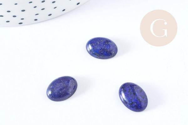 Cabochon ovale lapis lazuli naturel 14x10mm, x1 (G8671)
