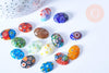Cabochon ovale millefiori tailles variées 10-18mm, x10 (G8701)