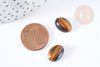 Cabochon ovale œil de tigre marron naturelle 14x10mm, x1 (G8659)