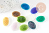 Cabochon ovale porcelaine émaillée multicolore 11mmx9mm, x10 (G0407)