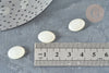 Cabochon ovale résine blanche 14x10x4mm, x1 (G7372)