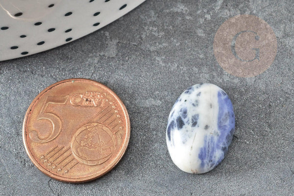 Cabochon ovale sodalite bleue naturelle 13x18mm, x1 (G2659)