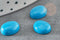 Cabochon ovale turquoise de synthèse 10x8mm, x1 (G1711)