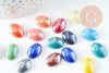 Cabochon ovale verre irisé 18x13mm, x20 (G0117)