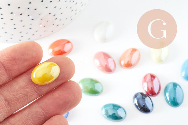 Cabochon ovale verre irisé 18x13mm, x20 (G0117)