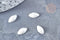 Cabochon ovale verre irisé blanc 6x12mm, x10 (G8706)