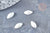 Cabochon ovale verre irisé blanc 6x12mm, x10 (G8706)