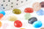Cabochon ovale verre oeil de chat multicolore 10x8mm, x20 ou x50 (G0125)