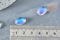 Cabochon ovale verre ovale clair AB 14mm, x1 (G8334)