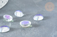 Cabochon ovale verre ovale clair AB 14mm, x1 (G8334)