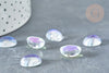 Cabochon ovale verre ovale clair AB 14mm, x1 (G8334)