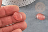 Cabochon ovale verre watermelon stone rose 13x18mm, x1 (G2396)