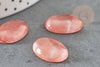 Cabochon ovale verre watermelon stone rose 13x18mm, x1 (G2396)