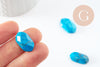 Cabochon rectangle howlite naturelle turquoise facetté 21.5mm, c x1 (G9963)