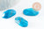 Cabochon rectangle howlite naturelle turquoise facetté 21.5mm, c x1 (G9963)
