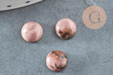 Cabochon rond Rhodochrosite naturelle 8mm, x1 (G8655)
