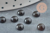 Cabochon rond agate natural noire 6mm, x1 (G1625)