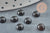 Cabochon rond agate natural noire 6mm, x1 (G1625)