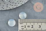 Cabochon rond agate naturelle blanche 10mm, x1 G8688
