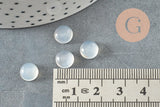 Cabochon rond agate naturelle blanche 8mm, x1 (G10031)